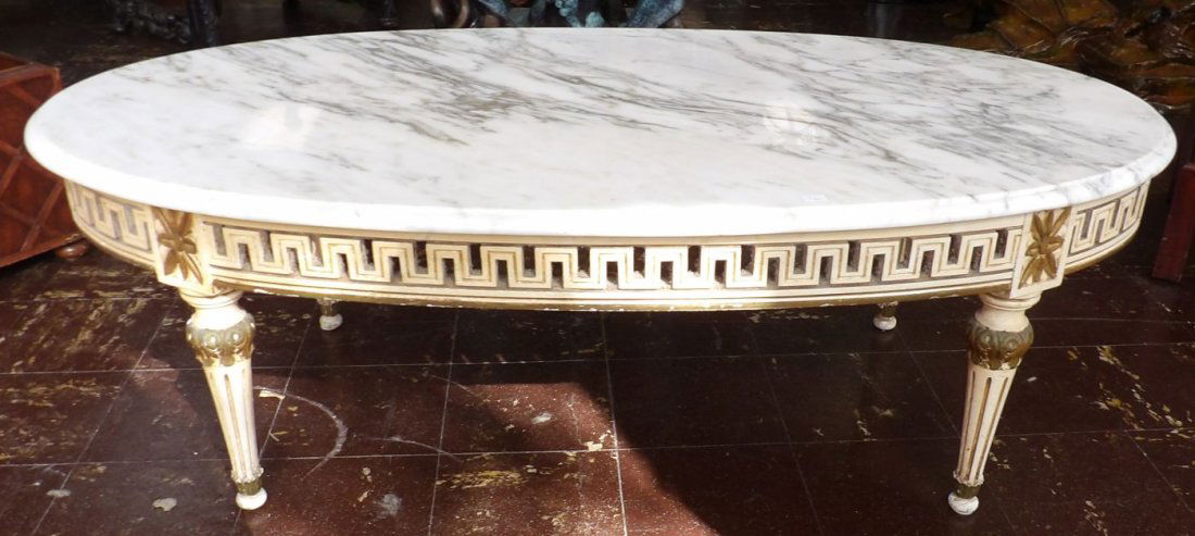 ANTIQUE MARBLE TOP COFFEE TABLE (1 of 4)