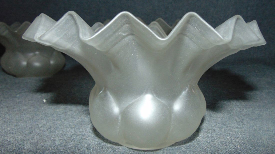 Set of 6 VINTAGE FROSTED GLASS GLOBE SHADES (1 of 7)