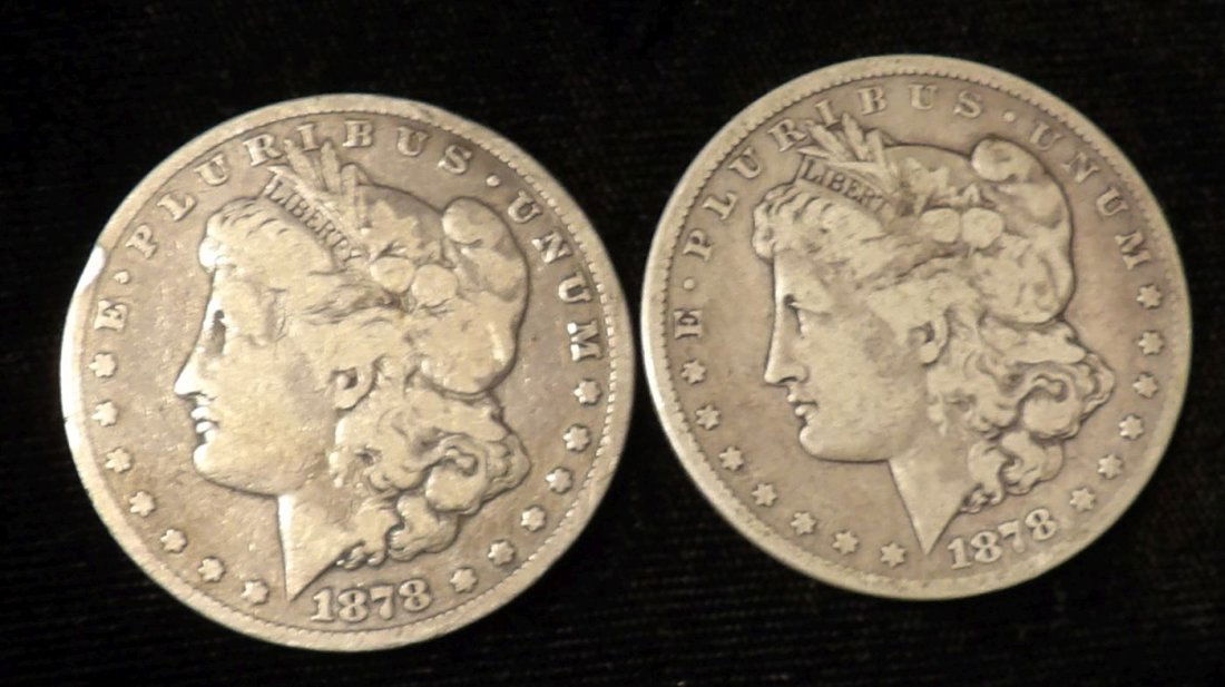 TWO 1878 CARSON CITY US SILVER DOLLARS (1 of 2)