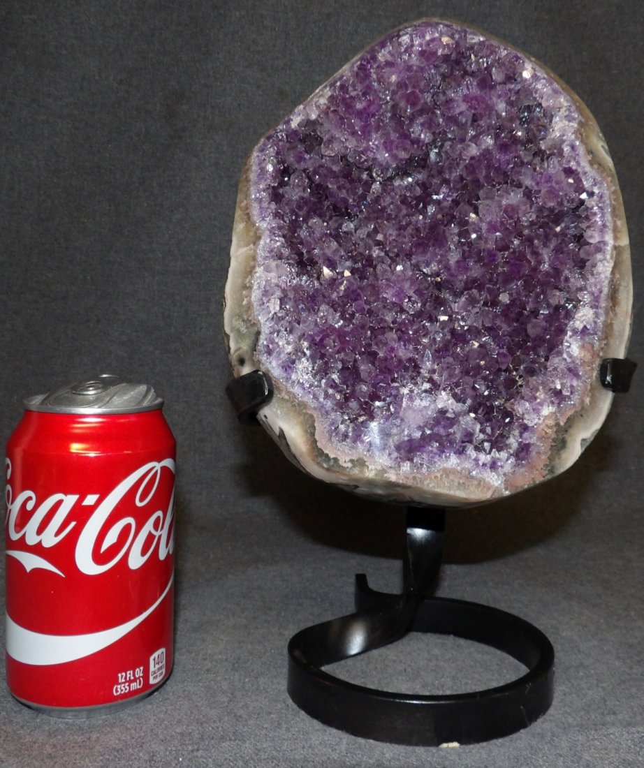 AMETHYST CRYSTAL GEODE on IRON STAND (1 of 6)