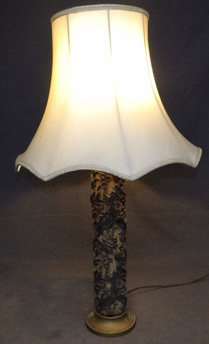 VINTAGE FRENCH WALLPAPER ROLLER LAMP (1 of 7)