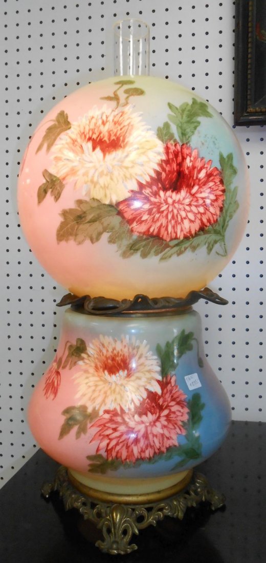 Vintage Gone With The Wind Lamp: Vintage Gone With The Wind Lamp. Electrified. Stands 23" tall. Very god condition. Minor paint loss on back of shade (see photo close-up).