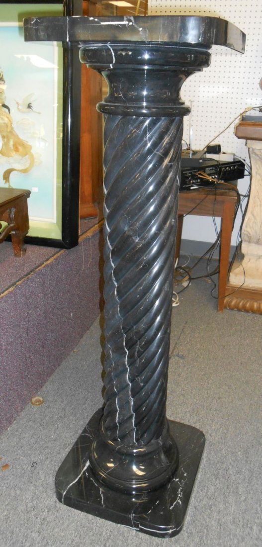 Contemporary Black Marble Pedestal (1 of 3)