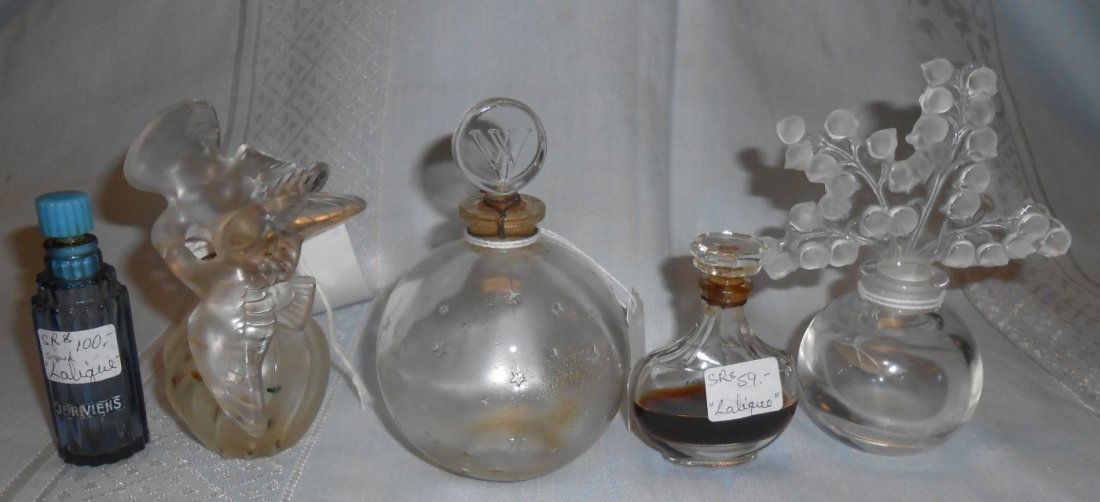 Lot of 5 Lalique French Crystal Perfume Bottles (1 of 1)