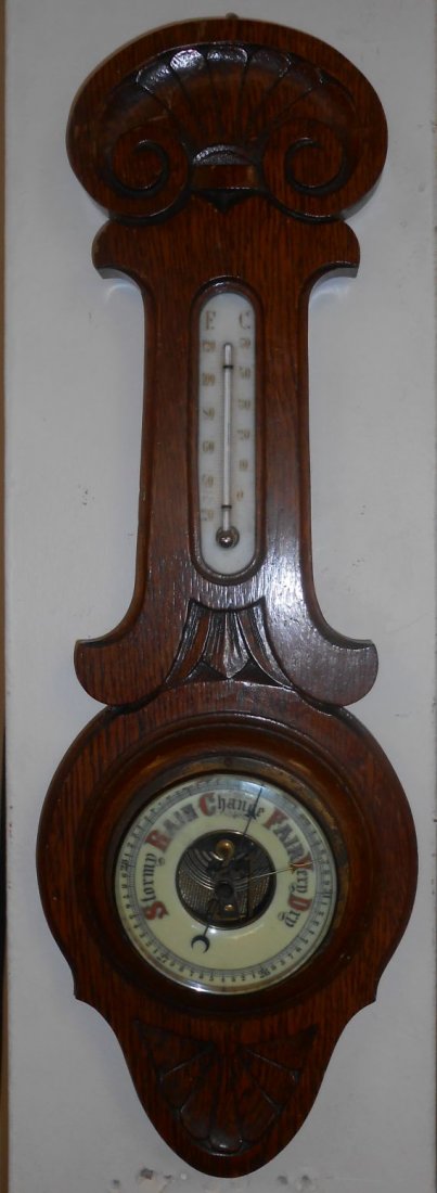 Antique Oak Barometer (1 of 4)