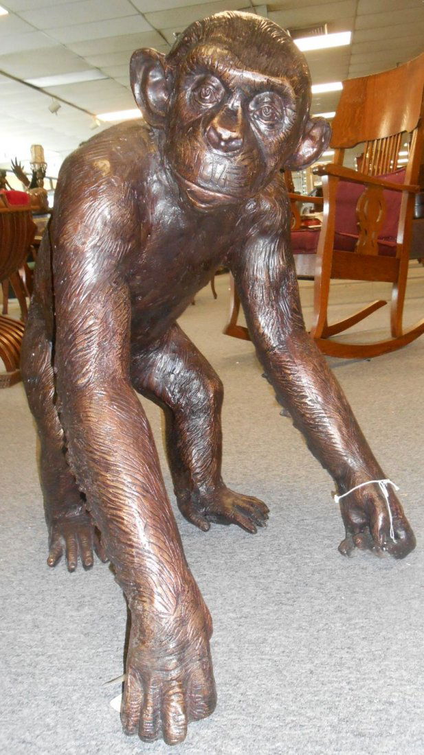 Life size Bronze Chimpanzee (1 of 4)
