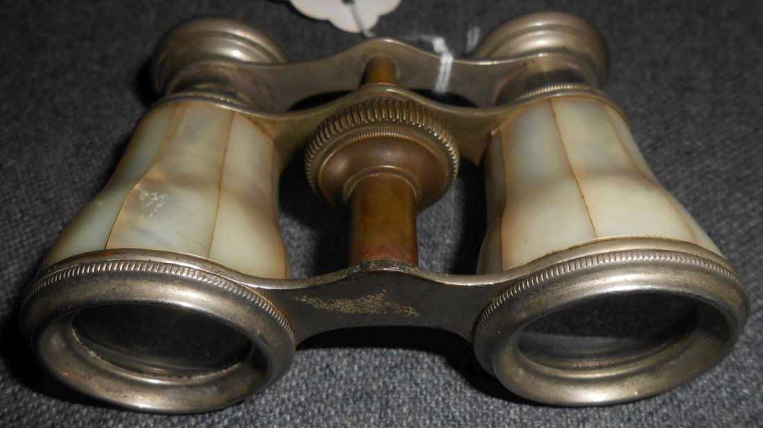 Vintage MOP Opera Glasses by Lamier: Vintage Mother Of Pearl Opera Glasses by Lamier, Paris. Condition is fair to good. No Damage.