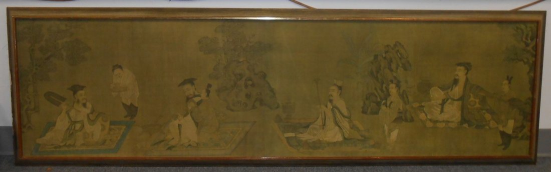 Large Oriental Painting on Silk (1 of 6)