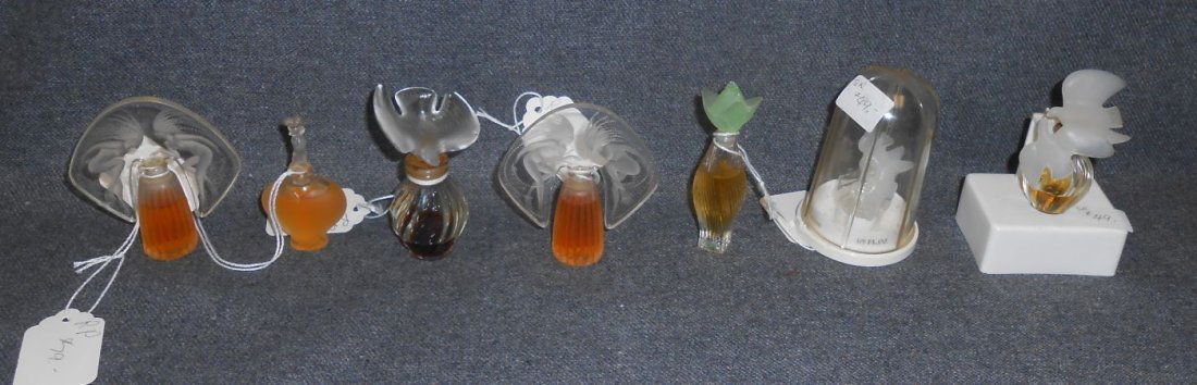 Lot of 7 Lalique French Crystal Perfume Bottles (1 of 3)
