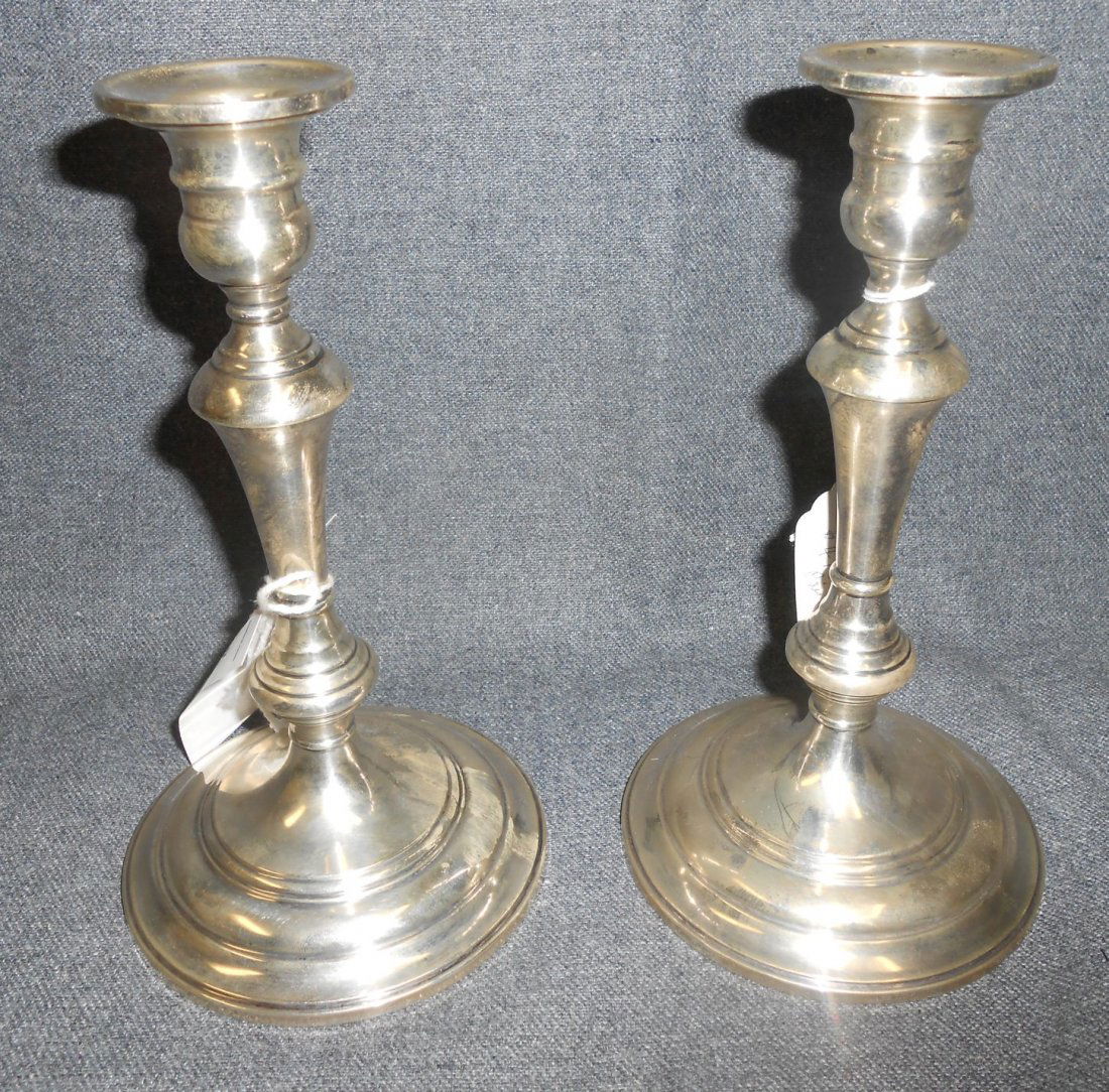 Pair (2) of Sterling Silver Candlesticks (1 of 3)
