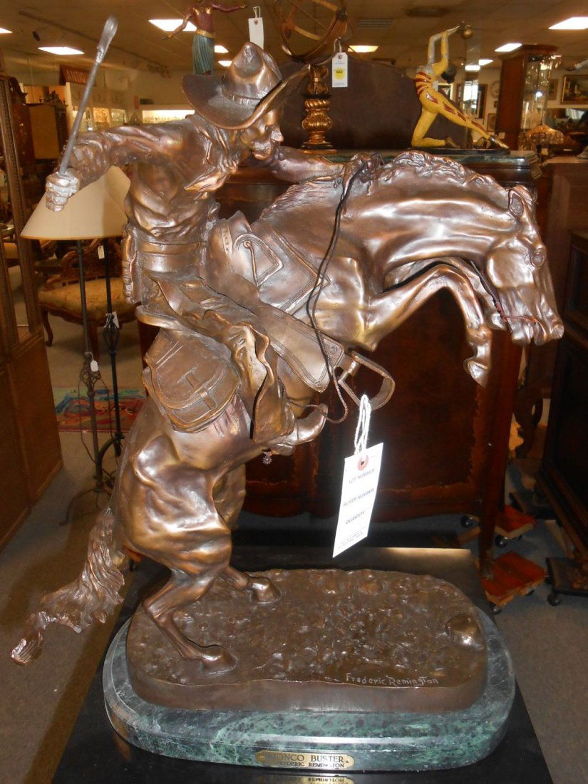 Bronze Western Sculpture after Remington "Bronco Buster (1 of 4)
