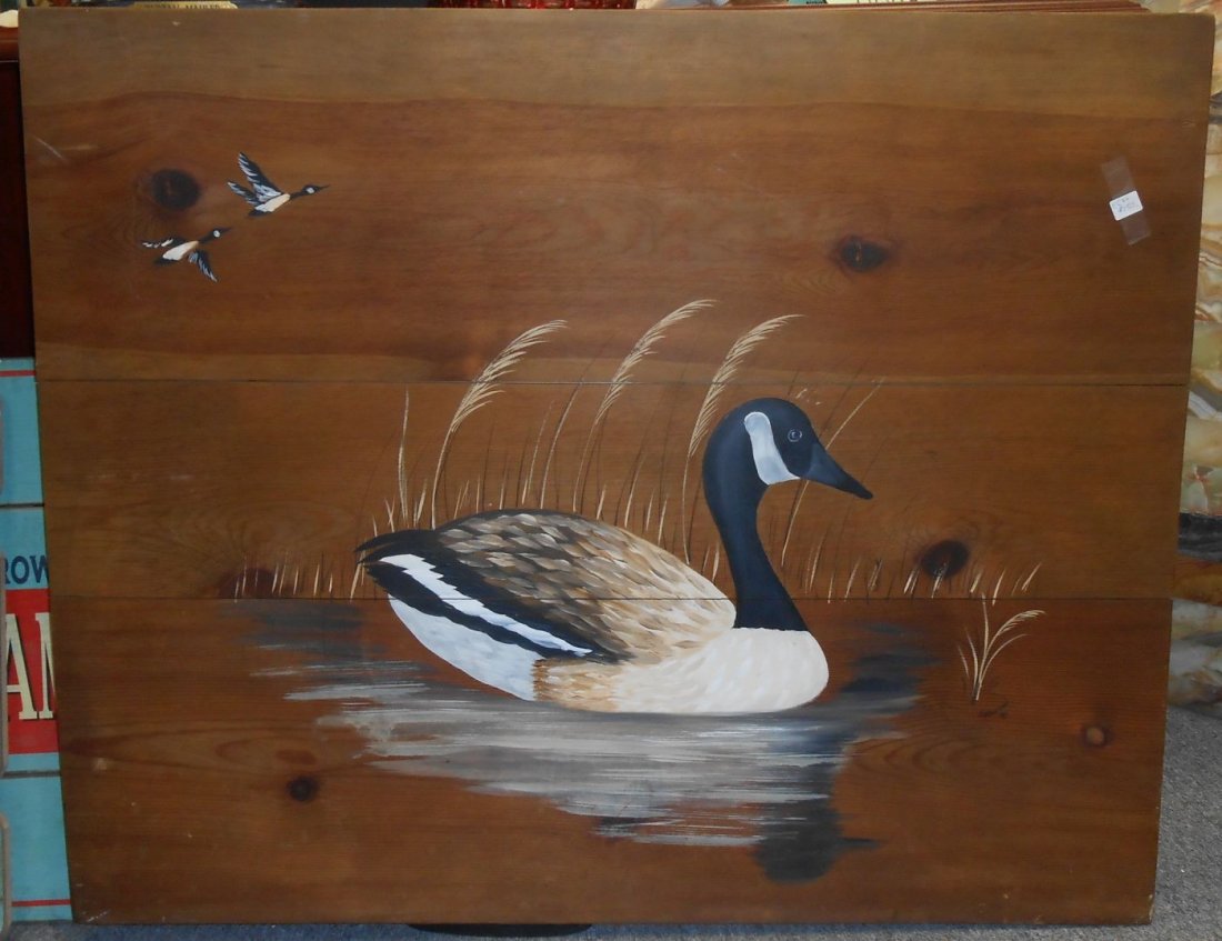 Antique Painted Fireboard with Ducks (1 of 7)