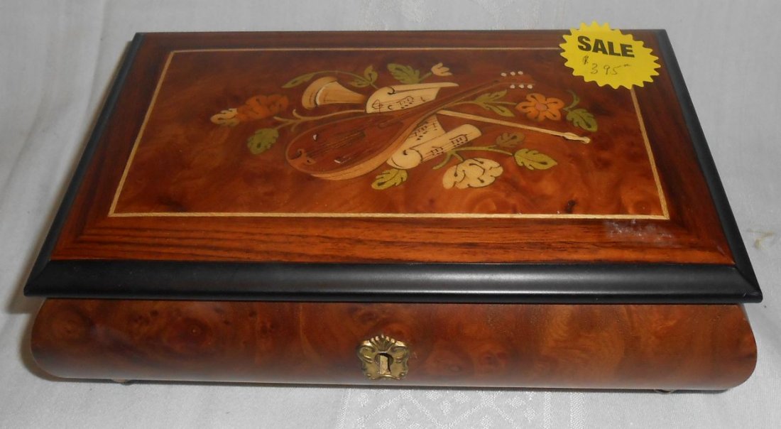 Vintage Lacquered Inlaid Jewelry Music Box by Sorrento (1 of 4)
