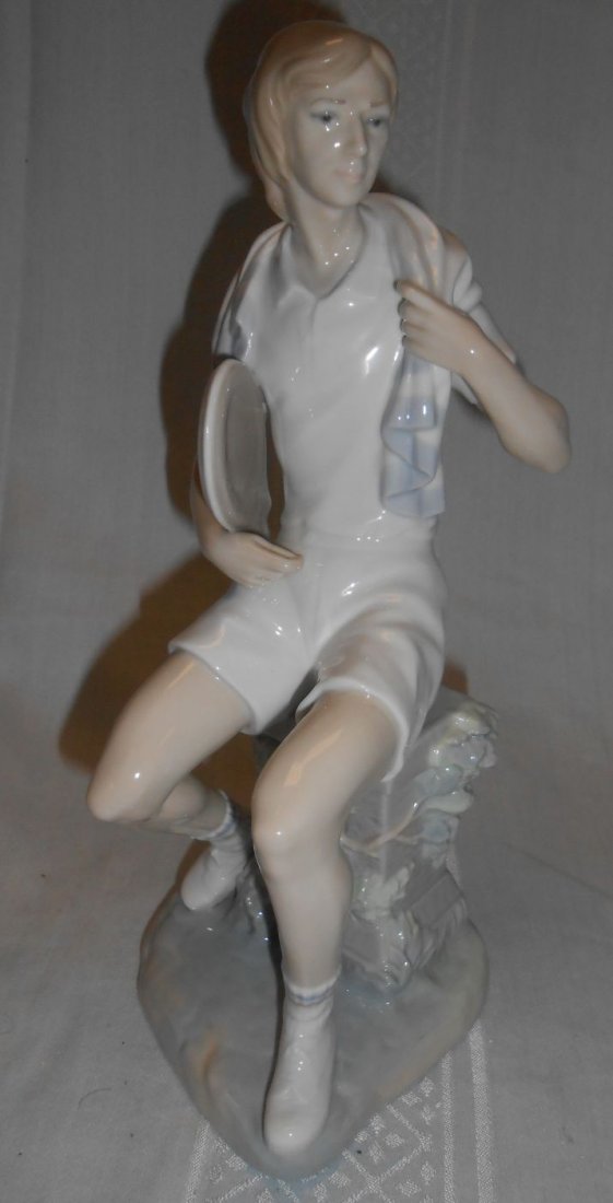 Lladro "Tennis Player, Boy" Porcelain Sculpture (1 of 3)