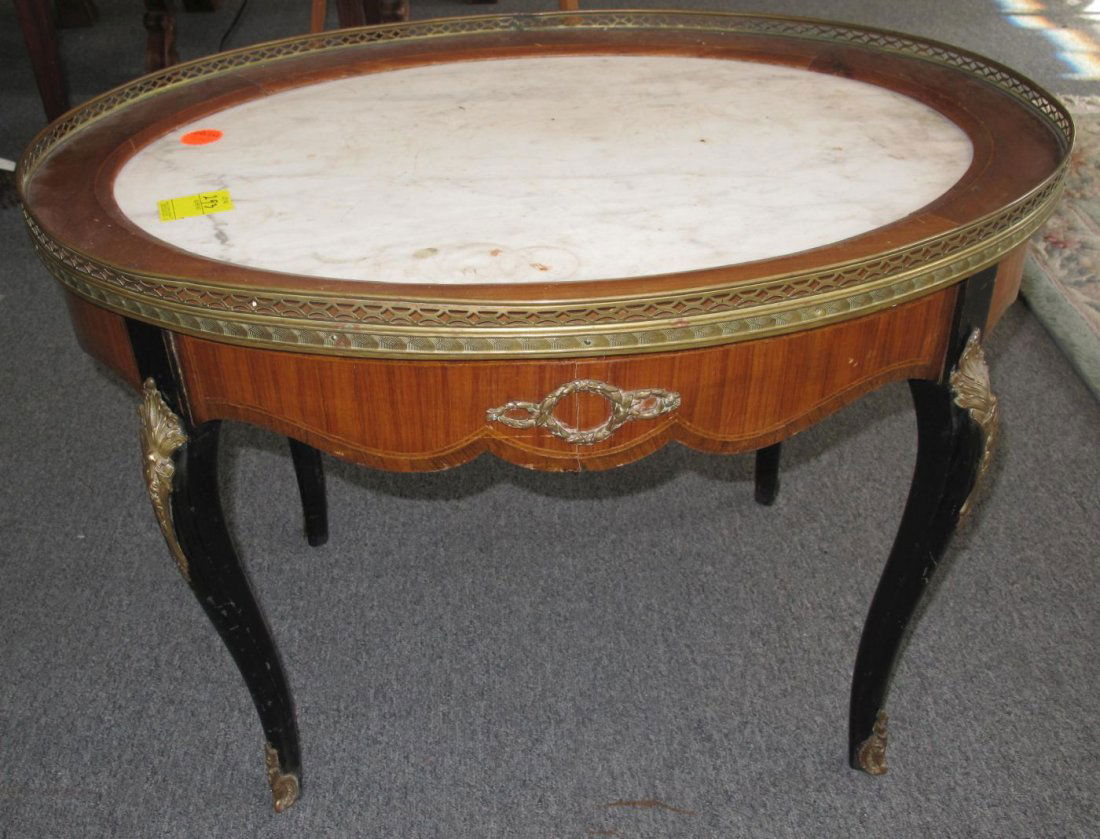 Antique Marble Top Coffee Table (1 of 5)