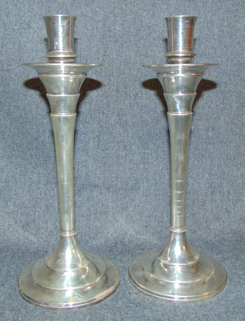 2 Vintage Sterling Silver Candlesticks by Adie Bros Ltd (1 of 7)