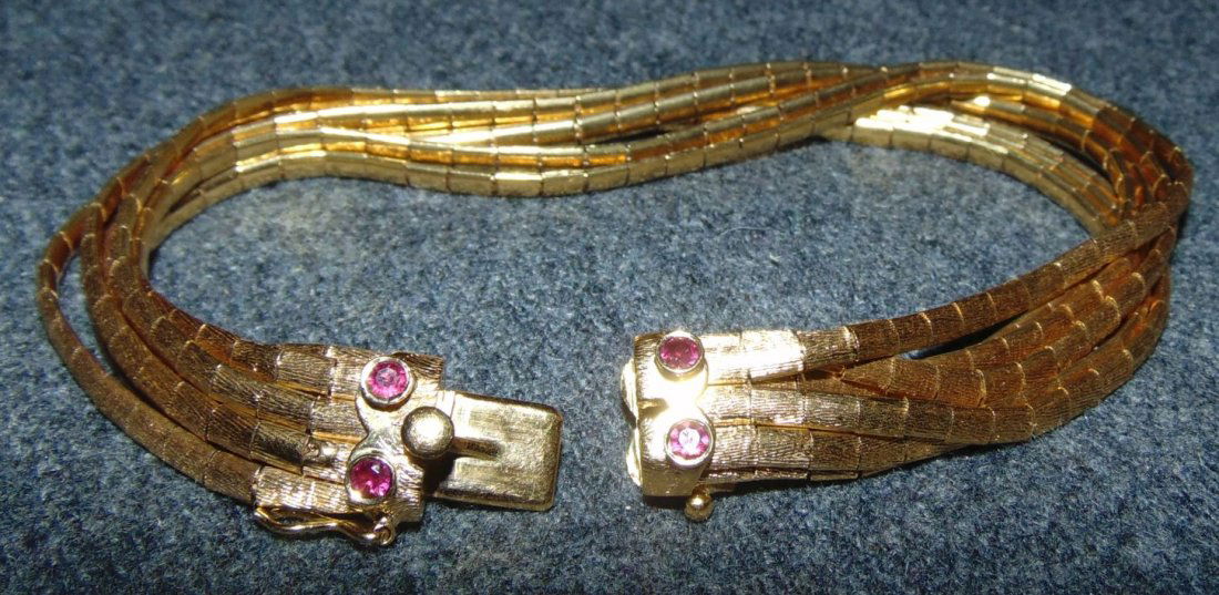 Vintage Womens 18K Gold and Ruby Bracelet (1 of 4)