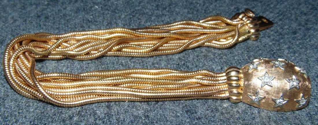 Vintage 1940's Womens 18K Gold and Diamond Bracelet (1 of 4)
