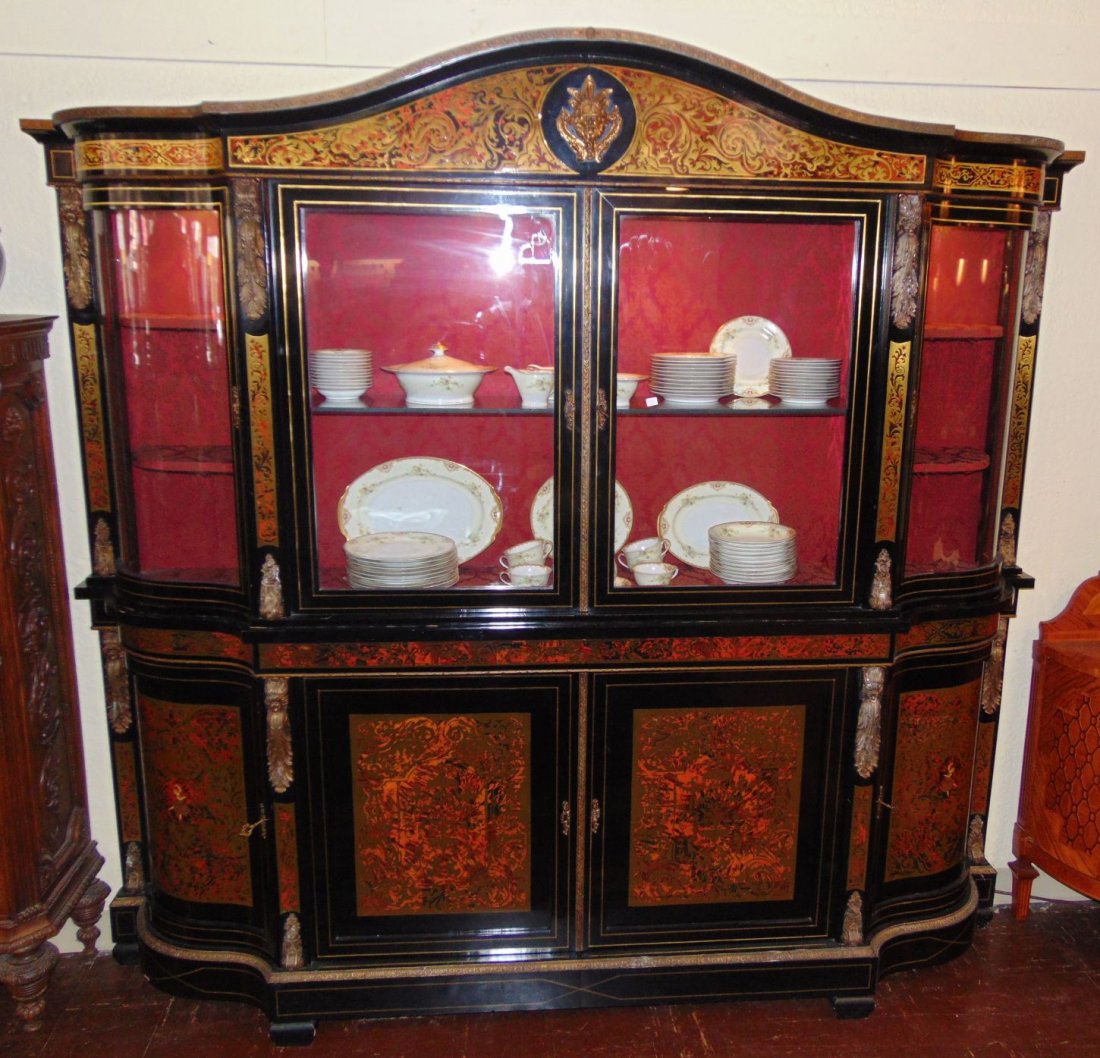 Vintage Boulle Style Breakfront Cabinet (1 of 9)