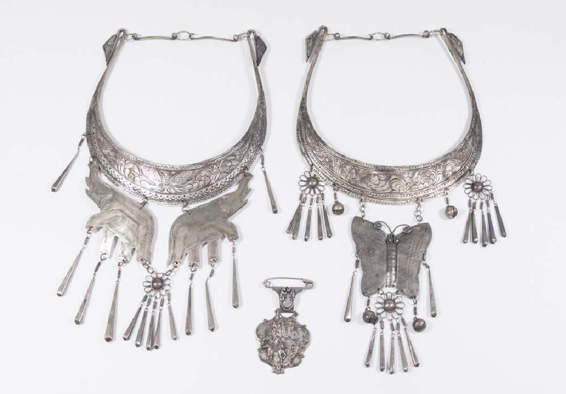 2 Ornate Etched Bib Necklaces (1 of 6)