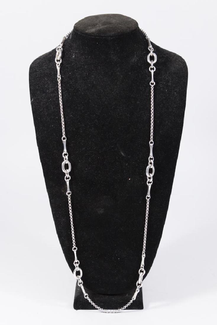 Robert Lee Morris Sterling Silver Necklace: Approx. 33" long, 65 grams. (5281) Good condition.