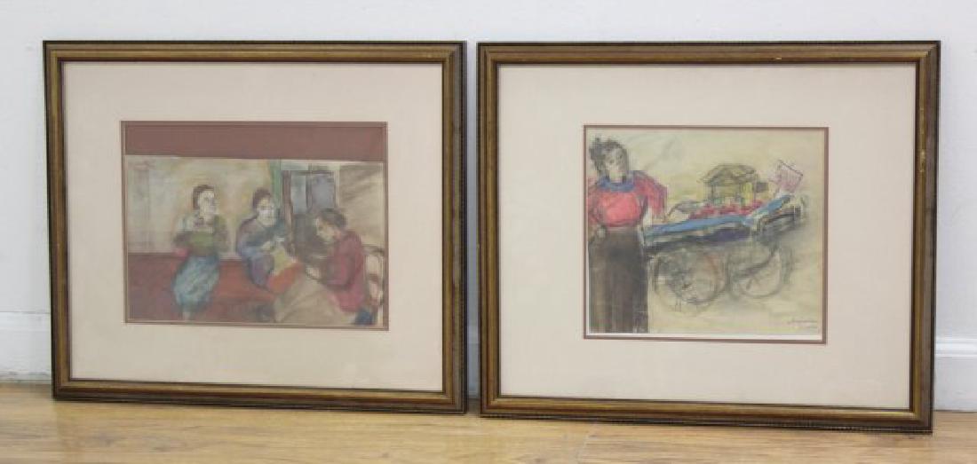 Lillian Freiman, 2 Mixed Media Works on Paper (1 of 5)