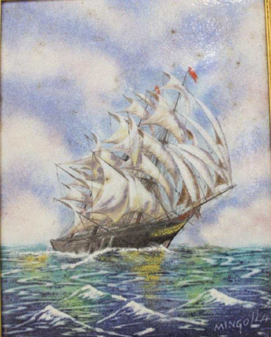 Enamel on Copper, Sailing Ship (1 of 3)