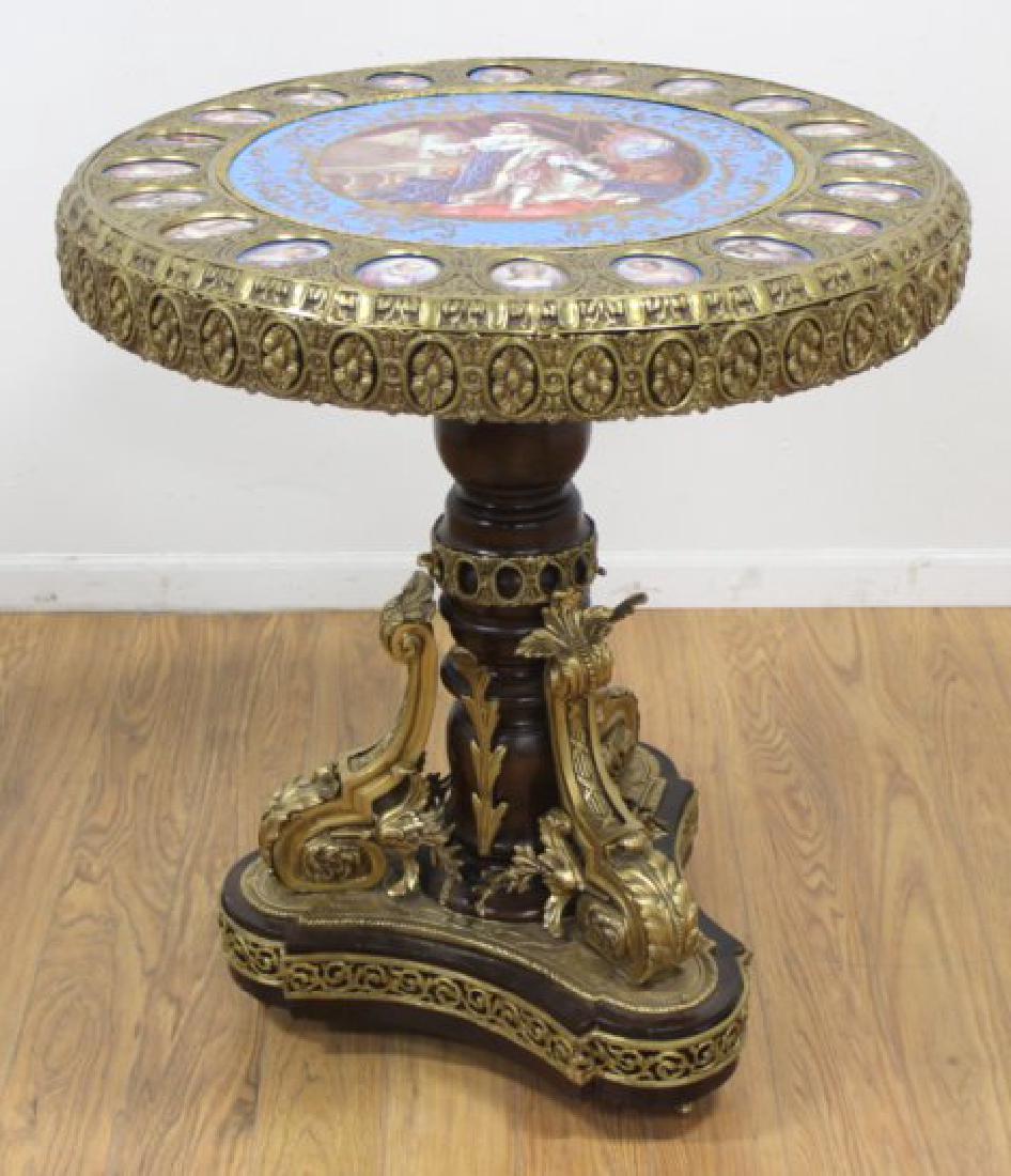 Bronze & Sèvres Center Hall Table (1 of 6)