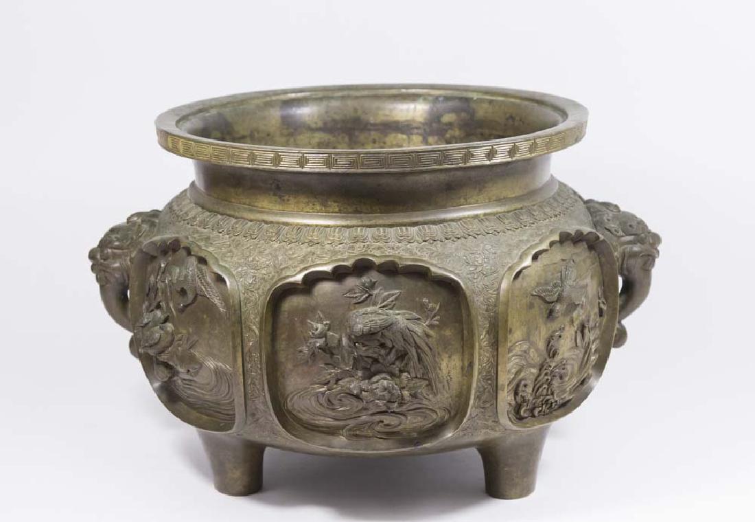 Antique Bronze Chinese Footed Figural Censer (1 of 6)