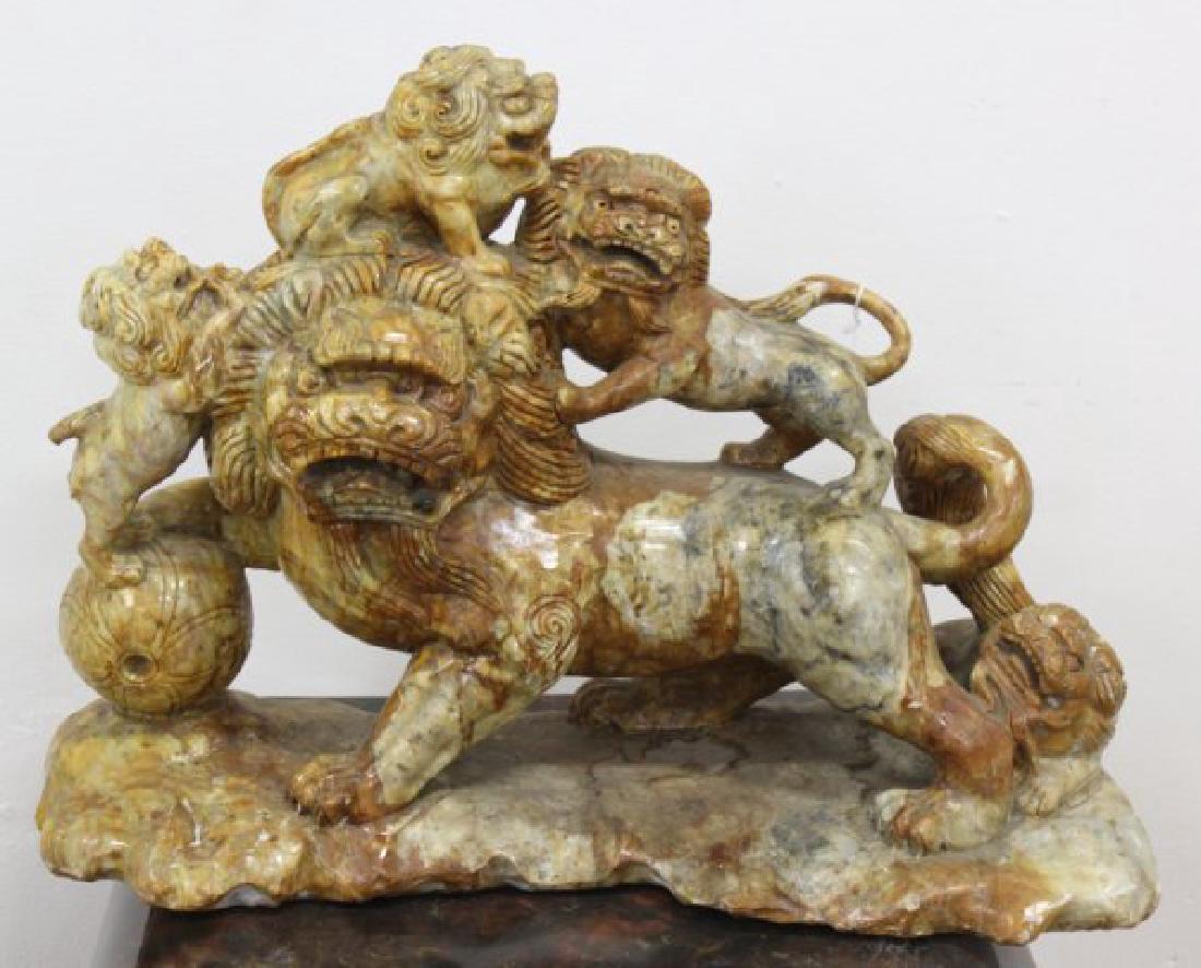 Stone Carving of Foo Dogs (1 of 3)