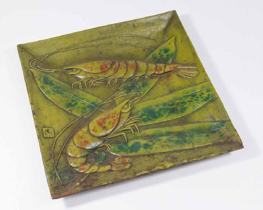 Cast Iron Paint Decorated Japanese Tray (1 of 4)