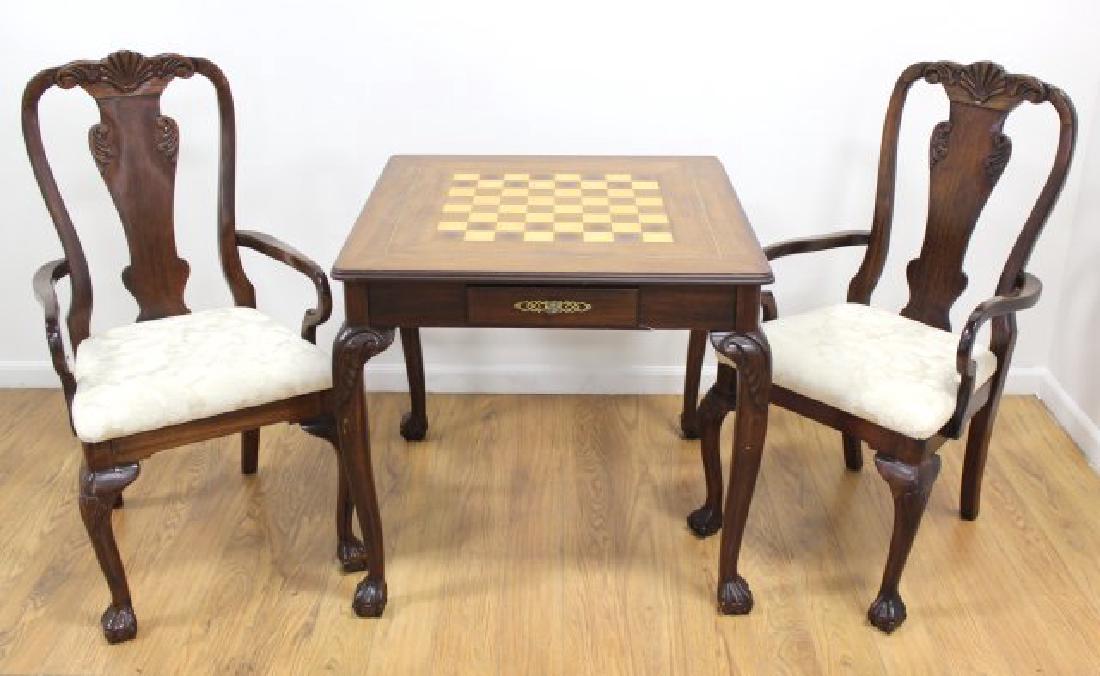 English Style Card Table with 2 Chairs (1 of 6)