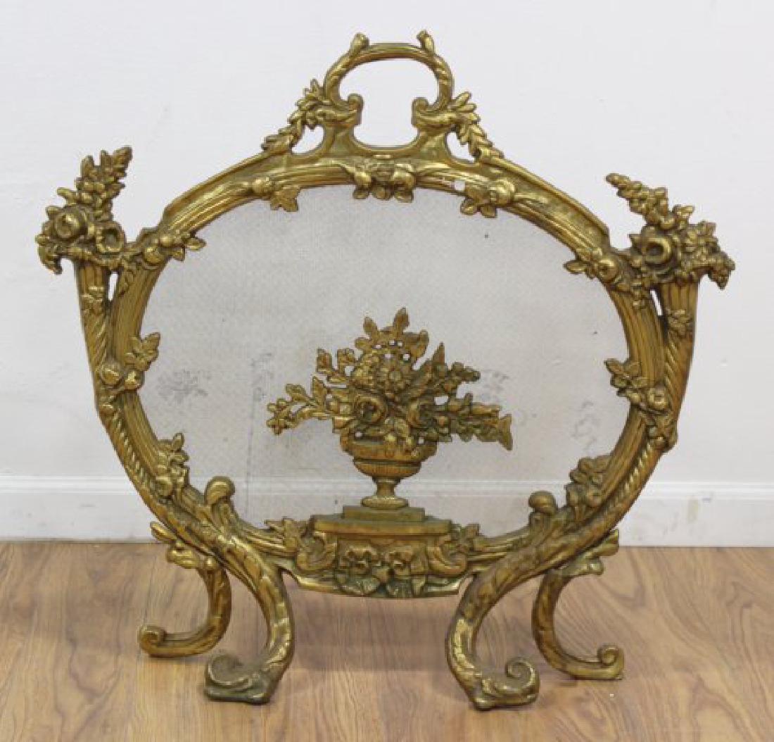 Brass or Bronze Rococo Firescreen (1 of 4)