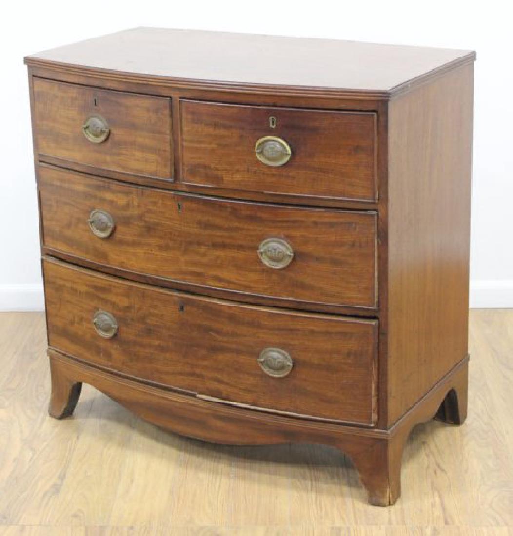 Bowfront Mahogany 4-Drawer English Chest (1 of 2)
