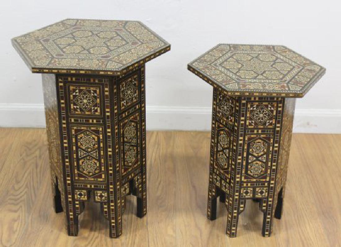 2 Syrian Inlaid Taboret Side Tables (1 of 3)