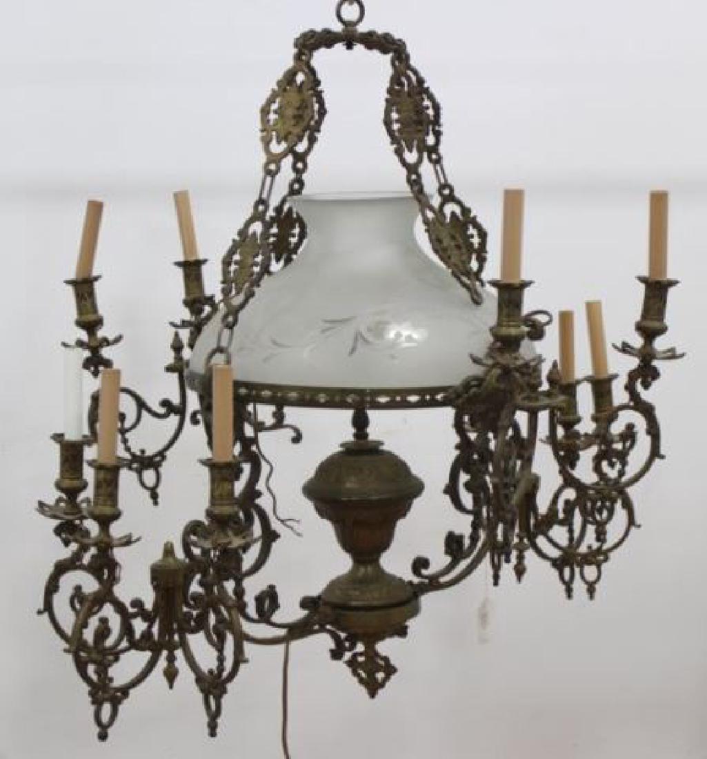:Victorian Cast Brass 8-Arm Chandelier (1 of 2)