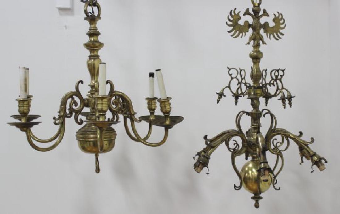 2 Baroque Style Brass & Bronze 6-Light Chandeliers (1 of 3)