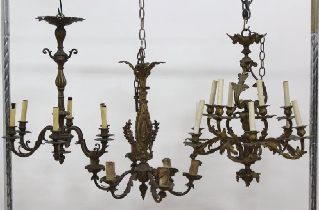 3 Louis XV Style Gilt Bronze & Brass Chandeliers (1 of 4)