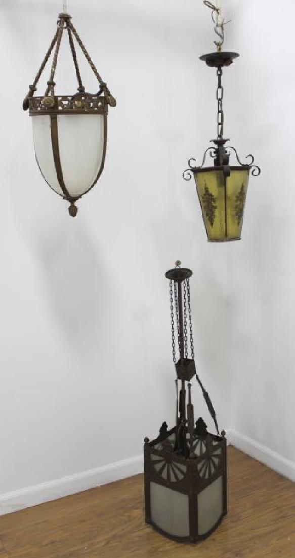 3 Victorian Brass & Glass Lanterns (1 of 4)