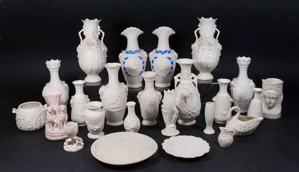 Group Lot Bennington Parian Vases & Plates (1 of 7)