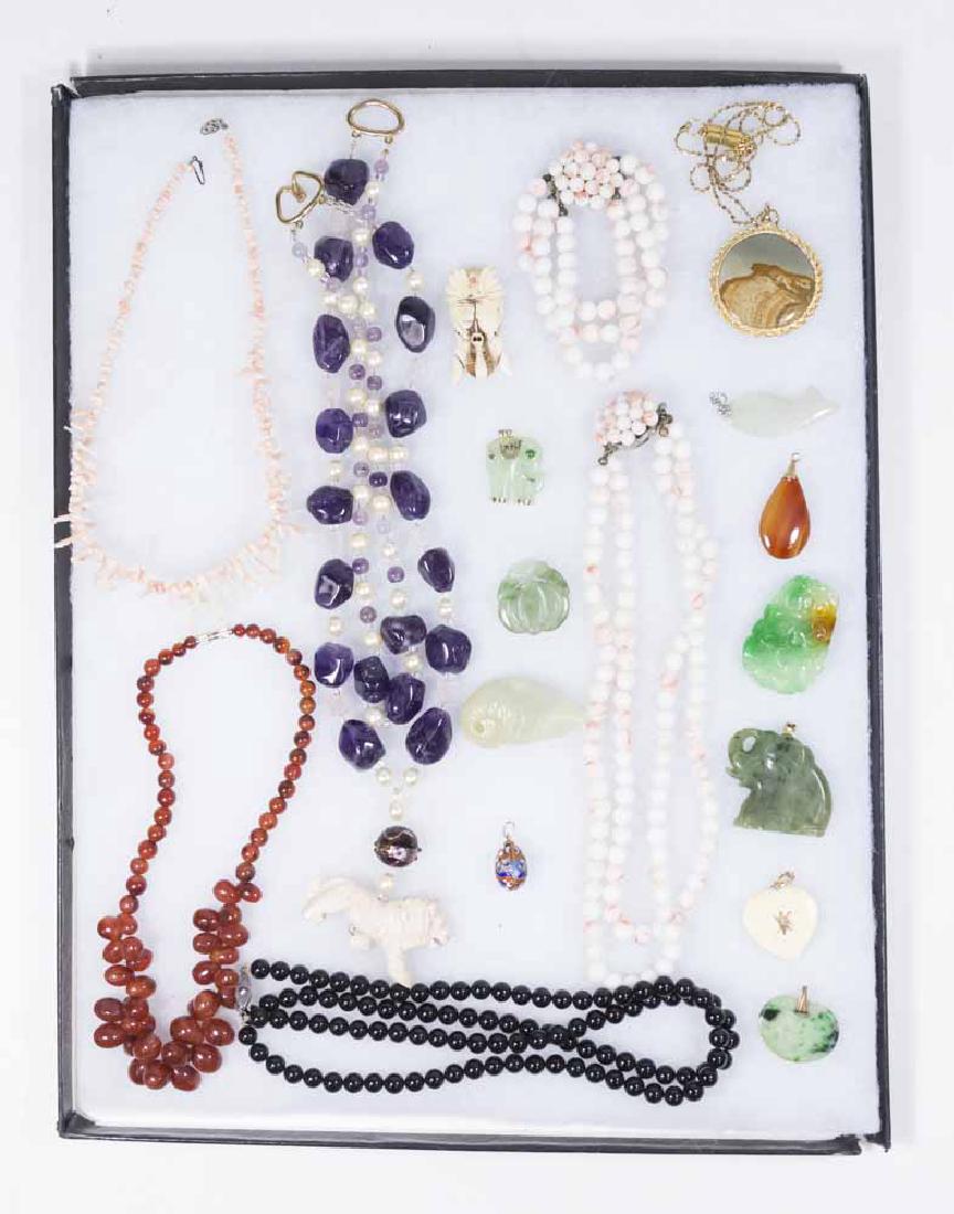 Tray Lot Carved Asian Pendants & Costume Necklaces (1 of 5)