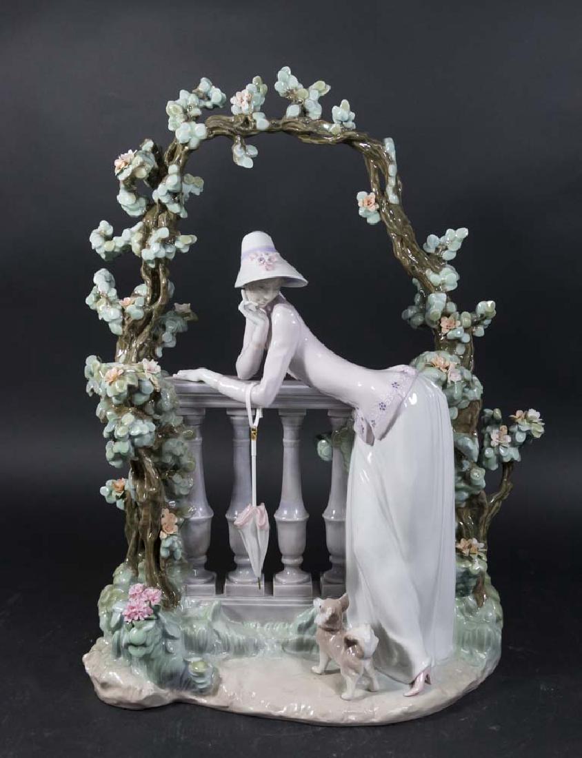 Lladro In the Balustrade Figure: #01001272. Approx. 19" H. No box.