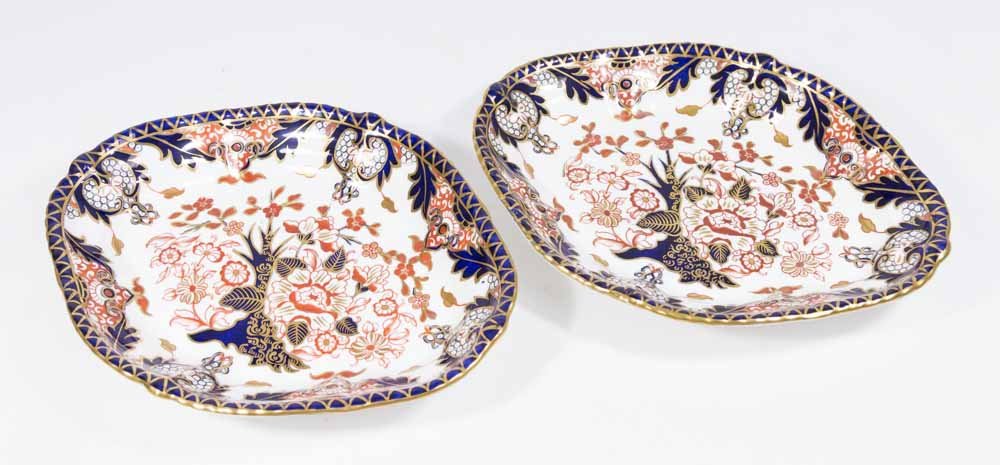 Pair 19th C. Royal Crown Derby Oval Serving Trays (1 of 4)