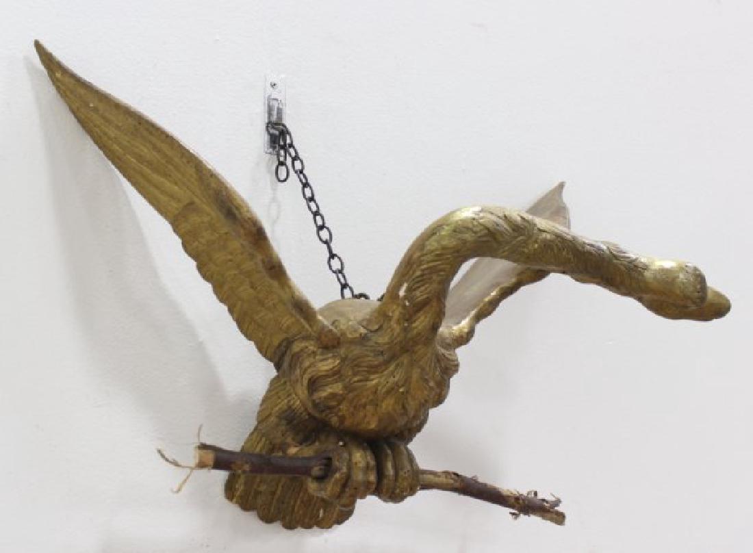 Continental Giltwood Spread Wing Swan: Late 18th-early 19th century. Approx. 22" W.