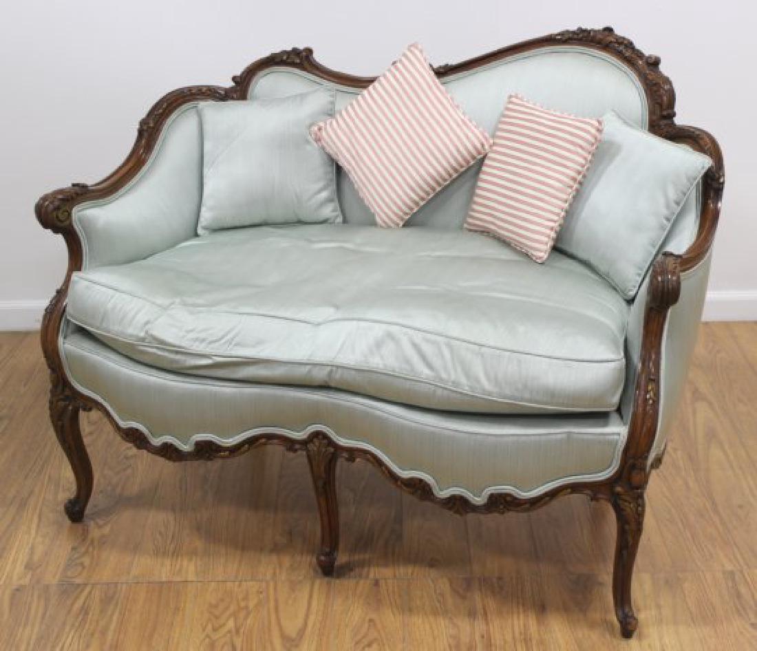 French Style Carved Loveseat: Approx. 36" H x 47" W.