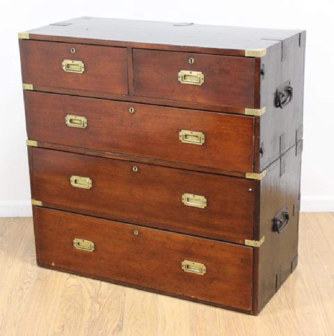 Victorian Ebonized Mahogany Campaign Chest (1 of 4)