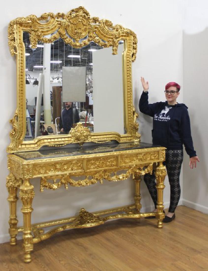 Palace Size Rococo Style Giltwood Console & Mirror (1 of 4)
