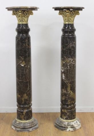 :Pair Colored Marble Palace Size Pedestals (1 of 5)