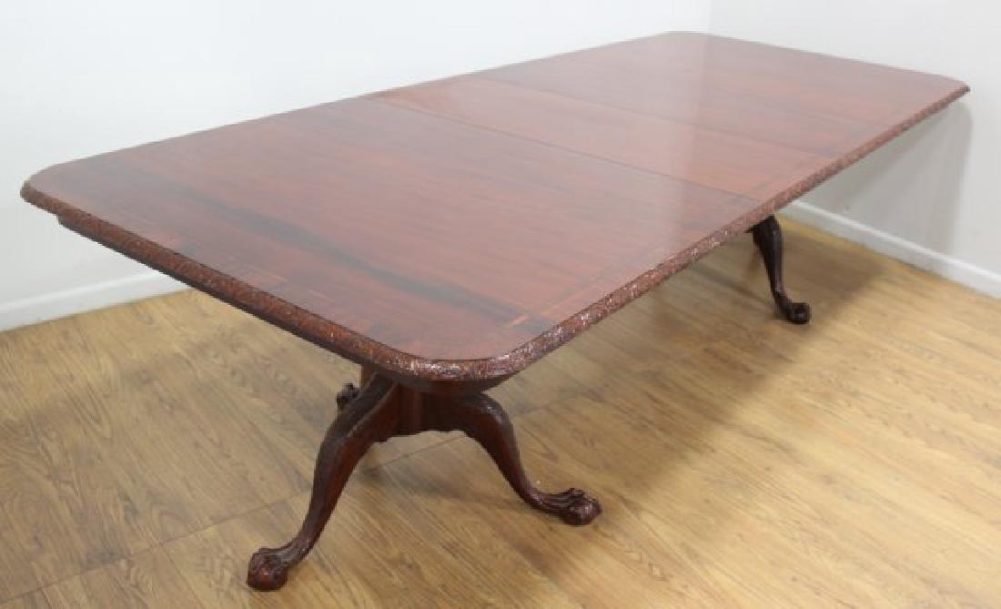 Mahogany Clawfoot 2-Pedestal Dining Table (1 of 3)