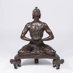 Malvina Hoffman, Hindu Incense Burner: Modern Art Foundry, NY. Approx. 11" x 9 1/2".